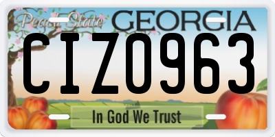 GA license plate CIZ0963