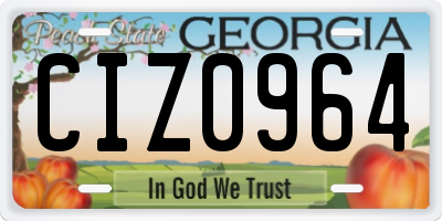 GA license plate CIZ0964
