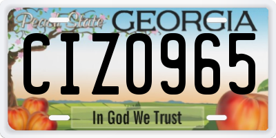 GA license plate CIZ0965