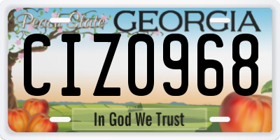 GA license plate CIZ0968
