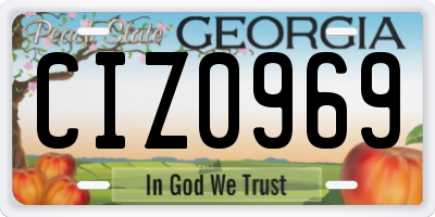 GA license plate CIZ0969
