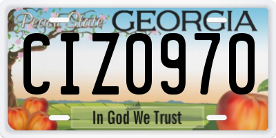 GA license plate CIZ0970