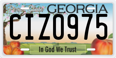 GA license plate CIZ0975