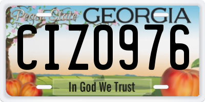 GA license plate CIZ0976