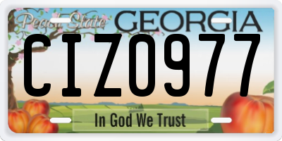 GA license plate CIZ0977