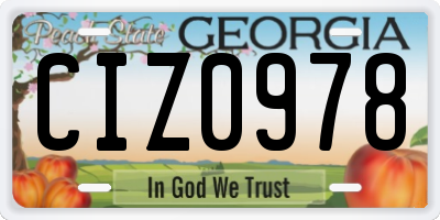 GA license plate CIZ0978
