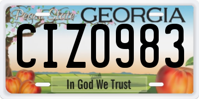 GA license plate CIZ0983