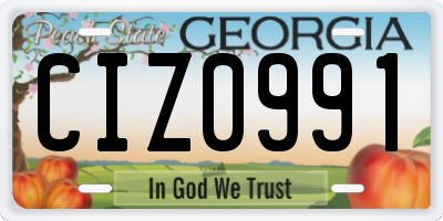 GA license plate CIZ0991
