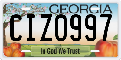 GA license plate CIZ0997