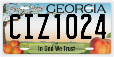 GA license plate CIZ1024