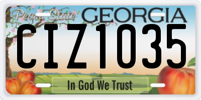 GA license plate CIZ1035