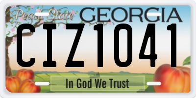 GA license plate CIZ1041