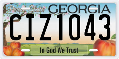 GA license plate CIZ1043