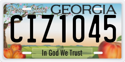 GA license plate CIZ1045