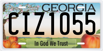 GA license plate CIZ1055