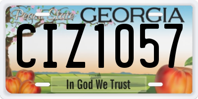 GA license plate CIZ1057