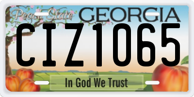 GA license plate CIZ1065