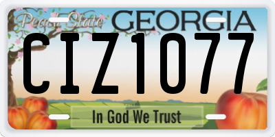 GA license plate CIZ1077