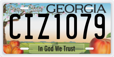GA license plate CIZ1079
