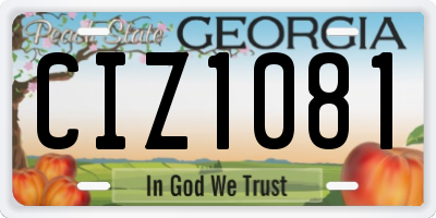 GA license plate CIZ1081