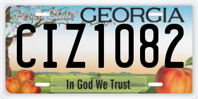 GA license plate CIZ1082