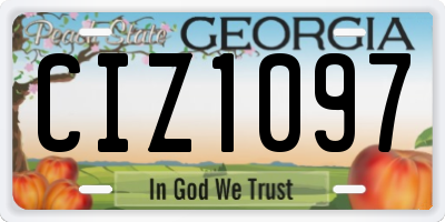 GA license plate CIZ1097