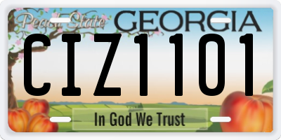 GA license plate CIZ1101
