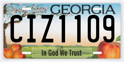 GA license plate CIZ1109