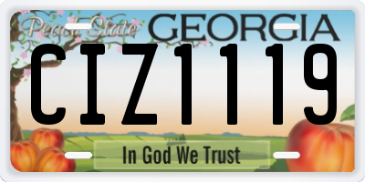 GA license plate CIZ1119