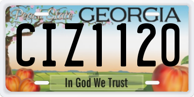 GA license plate CIZ1120