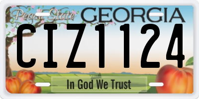 GA license plate CIZ1124