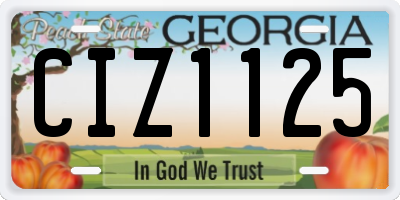 GA license plate CIZ1125