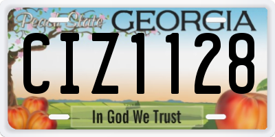 GA license plate CIZ1128