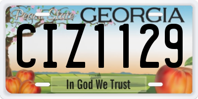GA license plate CIZ1129