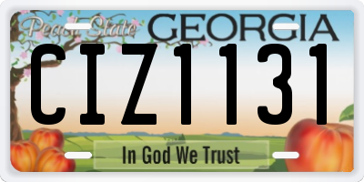GA license plate CIZ1131