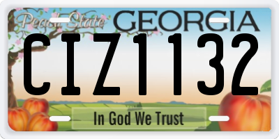 GA license plate CIZ1132
