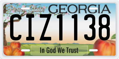 GA license plate CIZ1138