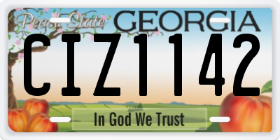 GA license plate CIZ1142