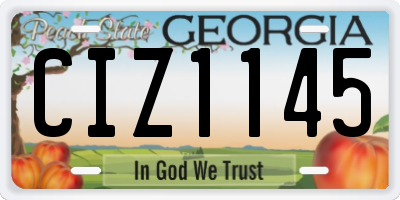 GA license plate CIZ1145
