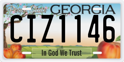 GA license plate CIZ1146