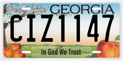 GA license plate CIZ1147
