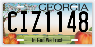 GA license plate CIZ1148