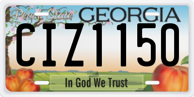 GA license plate CIZ1150