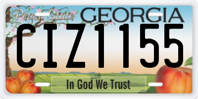 GA license plate CIZ1155