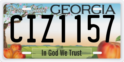 GA license plate CIZ1157