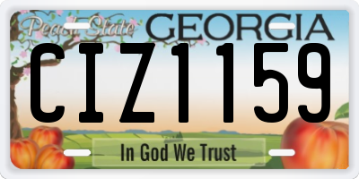 GA license plate CIZ1159