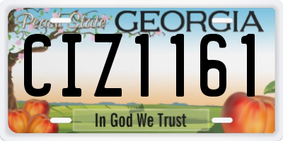 GA license plate CIZ1161