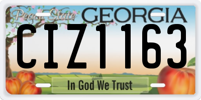 GA license plate CIZ1163