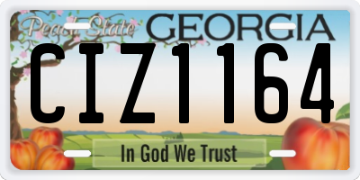 GA license plate CIZ1164
