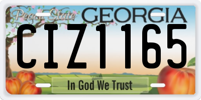 GA license plate CIZ1165